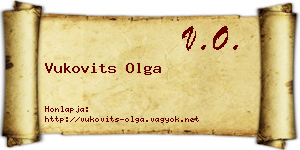Vukovits Olga névjegykártya